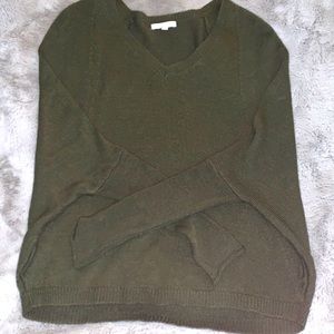 Slouchy green sweater